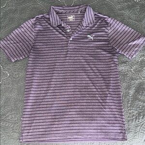 Men’s Puma Purple Heather Striped Polo - M